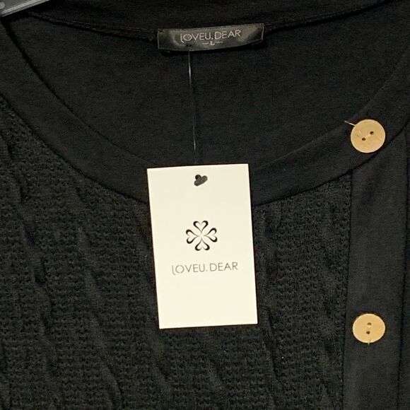 NWT LOVEU.DEAR split knit button tunic - Picture 11 of 15